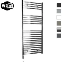 Sanicare elektrische design radiator 60x112cm chroom met WiFi en thermostaat links chroom