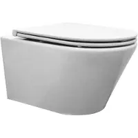 Wiesbaden Wandcloset vesta rimless tornado flush met softclose & quickrelease toiletzitting glans wit