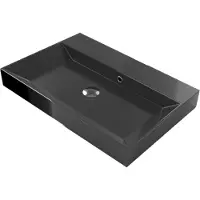Gliss Design Wastafel lako 80 cm zonder kraangat mat zwart