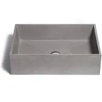 Urbi et Orbi Opzet wastafel immissio beton 60x40x17 cm donker grijs