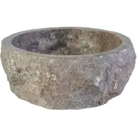 Boss & Wessing Waskom bws stone rond 30-35x30-35x15 cm natuurmarmer grijs