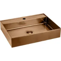 Sapho AURUM RVS wastafel, 55x42 cm, inclusief afvoerputje, koper mat, model AU302