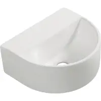 Boss & Wessing Bws keramische fontein halfrond zonder kraangat wit 30x25 cm