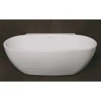 Luca Half vrijstaand Bad Sanitair Primo 175x85x60cm Acryl Glans Wit Met Overloop