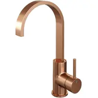 Brauer Copper Edition ColdStart wastafelkraan met draaibare platte uitloop model A koper geborsteld PVD