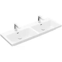 Villeroy & Boch Wastafel subway 3.0 dubbele wasbak 47x130x16.5 cm wit alpin
