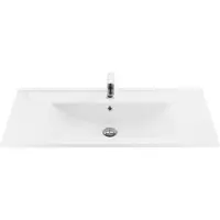 Boss & Wessing Wastafel bws 1 kraangat 45x100 cm rechthoek keramiek wit