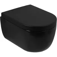 Plieger Kansas randloos toilet met softclose & quick release zitting zwart mat