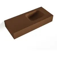 Mondiaz lex rust vrijhangende solid surface wastafel 70 cm. Positie wasbak rechts