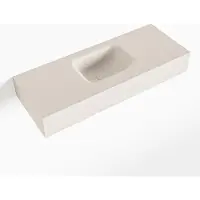 Mondiaz LEX Linen vrijhangende solid surface wastafel 80cm. Positie wasbak midden
