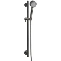 Wiesbaden Glijstangset cadans luxe compleet met handdouche en doucheslang gunmetal