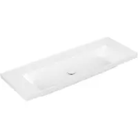 Villeroy & Boch Wastafel Subway 3.0 Met CeramicPlus 0 Kraangaten Zonder Overloop 130x47x16.5 cm Stone White