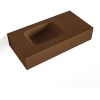Mondiaz LEX Rust vrijhangende solid surface wastafel 60cm. Positie wasbak links