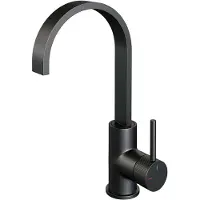 Brauer Carving Wastafelkraan Hoog Cascade - Hendel 1 - Mat Zwart - Zonder Waste - Messing - Kranen, Wastafelkranen, Opbouw Wastafelkranen