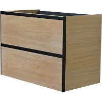 Wiesbaden Wastafelonderkast met 2 laden lotus 80x45.2 cm naturel eik /mat zwart