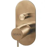 Qisani Inbouwkraan flow thermostatisch 2-weg ovaal geborsteld goud