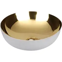 Differnz Shine waskom 40x40x13.5cm keramiek goud/wit