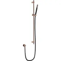 Hotbath Glijstangset Archie met Wanduitlaat Doucheslang 150 CM Staafhanddouche Geborsteld Koper PVD