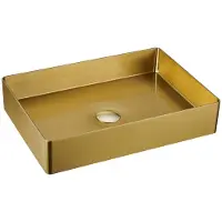 Sapho Aurum RVS opbouwwastafel 50x35,2cm, inclusief afvoer, mat koper