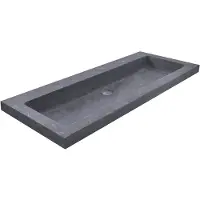 Boss & Wessing Bws wastafel hardsteen 100x46x5 cm 2 kraangaten mat zwart