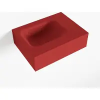 Mondiaz lex fire vrijhangende solid surface wastafel 40 cm. Positie wasbak links