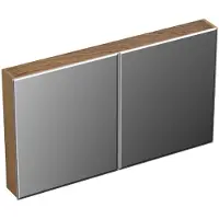 Forzalaqua Spiegelkast Uni 120x68.5x12.5 Cm 2 Deuren Tweezijdig Spiegel Eiken Castle Brown