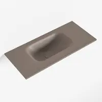 Mondiaz eden smoke solid surface inleg wastafel voor toiletmeubel 50 cm. Positie wasbak links