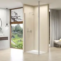 Van Rijn Inloopdouche ST01 Met RVS Staander 50 mm 104x200 cm Helder Glas 8 mm