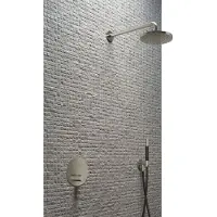 Hotbath Cobber IBS22GN inbouwdouche met 15cm plafondbuis en glijstang geborsteld nikkel
