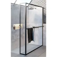 Riho Inloopdouche Lucid GD402 Verstelbaar Aluminium 200x120x30 L cm Mat Zwart