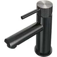 Brauer Gunmetal Carving wastafelkraan met lange, ronde handgreep en ColdStart gunmetal geborsteld PVD