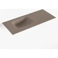 Mondiaz LEX Smoke solid surface inleg wastafel voor toiletmeubel 70cm. Positie wasbak links