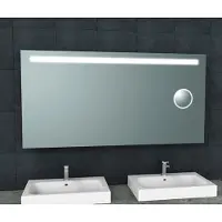 Boss & Wessing Badkamerspiegel bws mire rechthoek inclusief led verlichting + scheerspiegel 160 cm