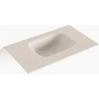 Mondiaz lex linen solid surface inleg wastafel voor toiletmeubel 50 cm. Positie wasbak rechts