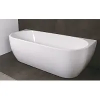Luca Half vrijstaand Bad Sanitair Primo 180x80x58cm Acryl Glans Wit Met Overloop