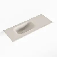 Mondiaz eden linen solid surface inleg wastafel voor toiletmeubel 60 cm. Positie wasbak links