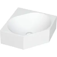 Ink Hoekfontein Matrix Polystone Zonder Kraangat 27 x 27 x 10 cm Mat Wit 3404331