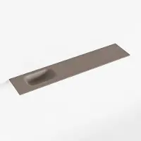 Mondiaz eden smoke solid surface inleg wastafel voor toiletmeubel 110 cm. Positie wasbak links