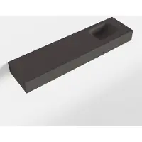 Mondiaz lex dark_grey vrijhangende solid surface wastafel 120 cm. Positie wasbak rechts