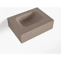 Mondiaz lex smoke vrijhangende solid surface wastafel 40 cm. Positie wasbak midden