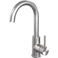 Brauer Carving Wastafelkraan Hoog - Hendel 1 - Geborsteld RVS PVD - Zonder Waste - Messing - Kranen, Wastafelkranen, Opbouw Wastafelkranen