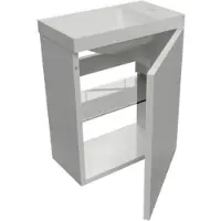 Boss & Wessing Fonteinset bws luna 54,3x39,7x21,8 cm glans wit met marble fontein met overloop glans wit