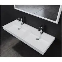 Sanilux Wastafel 120x47x8 cm solid surface met dubbele wasbak