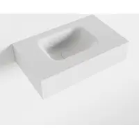 Mondiaz lex talc vrijhangende solid surface wastafel 50 cm. Positie wasbak links