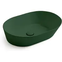 By Goof Waskom mees design opbouw wastafel ovaal 60x42 cm mat groen