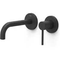 Tres Wastafelmengkraan Inbouw Study Exclusive 2-Gats Gebogen Uitloop 18 cm en Hendel Mat Zwart