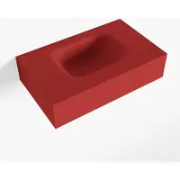 Mondiaz lex fire vrijhangende solid surface wastafel 50 cm. Positie wasbak midden