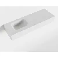 Mondiaz lex talc vrijhangende solid surface wastafel 90 cm. Positie wasbak links