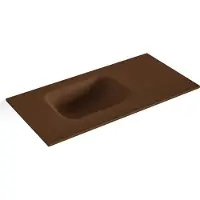 Mondiaz lex rust solid surface inleg wastafel voor toiletmeubel 60 cm. Positie wasbak links