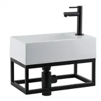 Boss & Wessing Fonteinset bws solid black 40x22x10 cm met mat zwart frame
